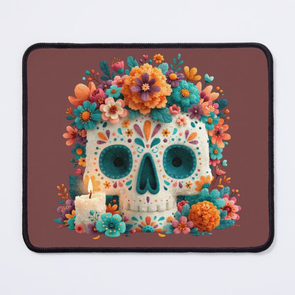 Item preview, Dia de Muertos Sugar Skull Candle | Mexican Folk Art designed and sold by MythicMood.