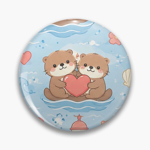 Item preview, Otter Love Lighthouse Kawaii Pattern designed and sold by Soft Berry Studio.