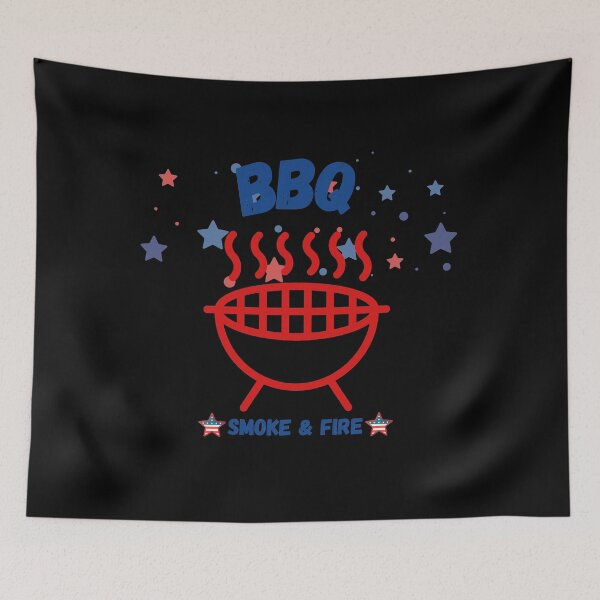 Item preview, BBQ Smoke & Fire Patriotic Grill T-Shirt | American Barbecue Fourth of July Cookout Design designed and sold by emiliacreations.