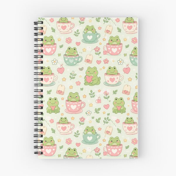 Item preview, Frog Heart Teacup Kawaii Pattern designed and sold by Soft Berry Studio.