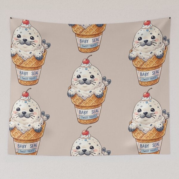Item preview, "Baby Seal Sweet Treats" Ice Cream Cone designed and sold by Megaera8.