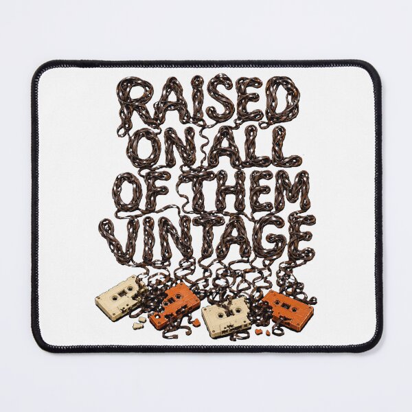Item preview, Raised On All Of Them Vintage Tangled Tape Typography Retro Music Gift for Cassette Lovers designed and sold by Nightarel.