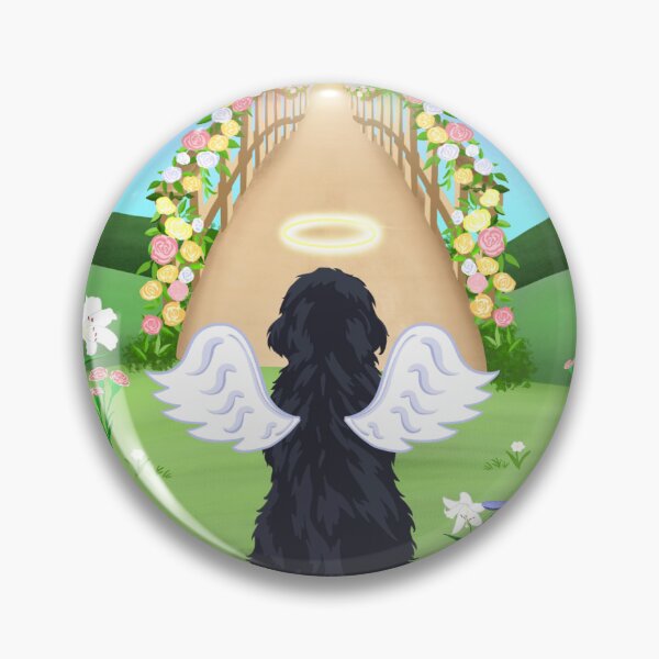 Item preview, Black Cavalier King Charles Spaniel Rainbow Bridge Pet Loss Tribute designed and sold by daphsam.