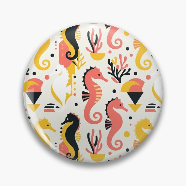 Item preview, Cute Pink Seahorse Art - Minimalist Black and White Nautical Design designed and sold by OddlySticky.