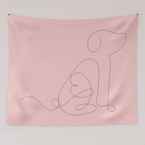 Item preview, Continuous Line Dog with Heart Illustration designed and sold by BuckaBaby.