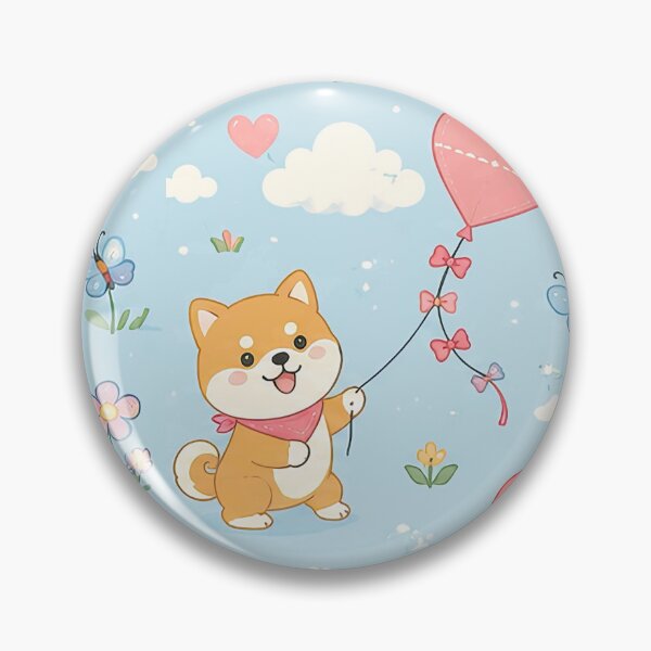 Item preview, Shiba Inu Love Kite Kawaii Pattern designed and sold by Soft Berry Studio.