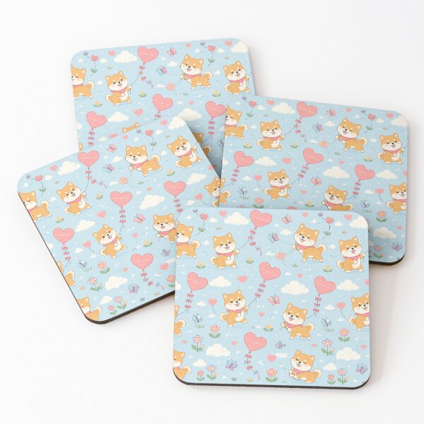 Item preview, Shiba Inu Love Kite Kawaii Pattern designed and sold by Soft Berry Studio.