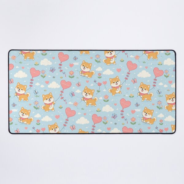 Item preview, Shiba Inu Love Kite Kawaii Pattern designed and sold by Soft Berry Studio.