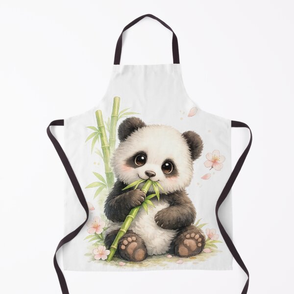 Item preview, Kawaii Panda with Bamboo & Sakura Blossoms designed and sold by ichiyori.