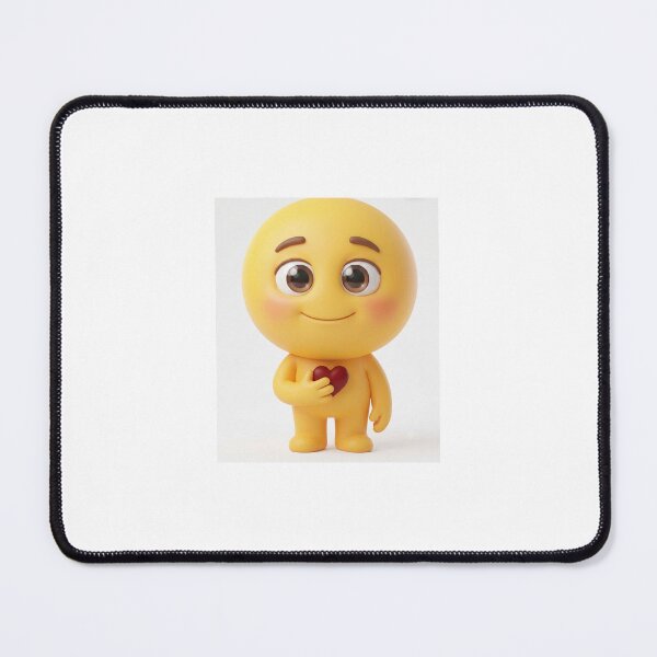 Item preview, Cute Yellow Emoji Character holding a Dark Red Heart designed and sold by Rahul Art Studio.