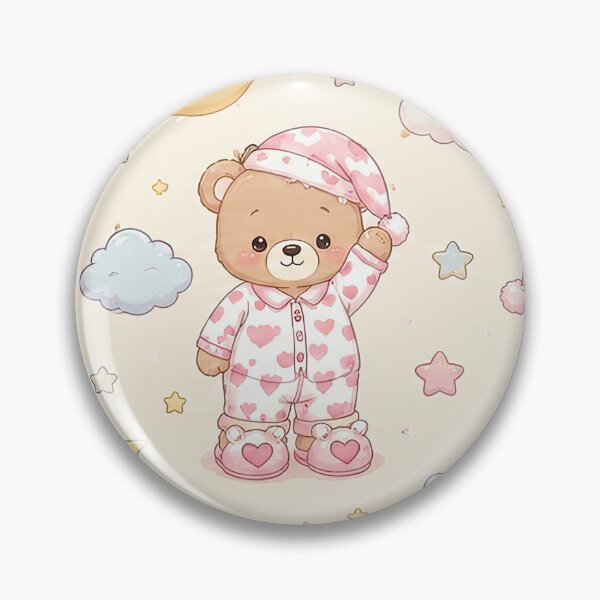 Item preview, Teddy Bear Heart Pajama Kawaii Pattern designed and sold by Soft Berry Studio.