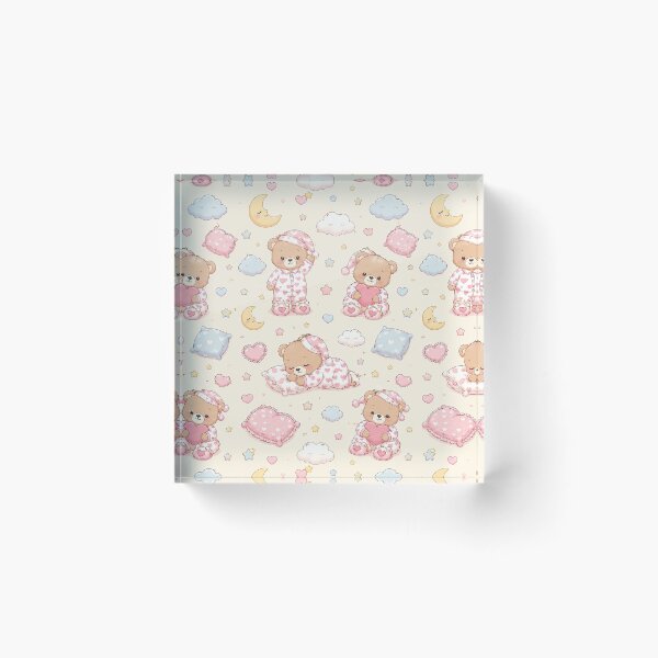 Item preview, Teddy Bear Heart Pajama Kawaii Pattern designed and sold by Soft Berry Studio.