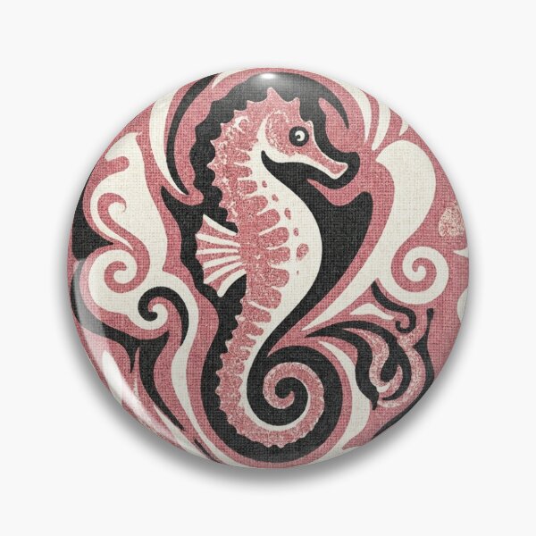 Item preview, Retro Pink Seahorse - Vintage 70s Style Marine Art designed and sold by OddlySticky.