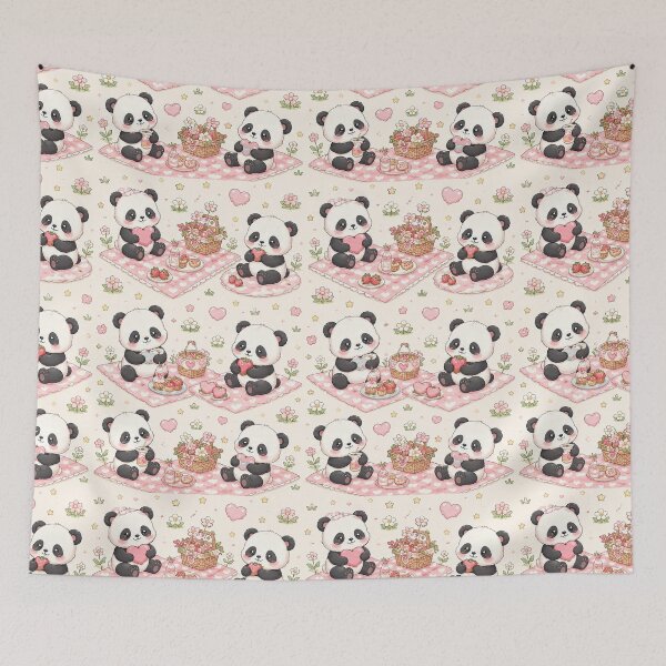 Item preview, Panda Love Picnic Blanket Kawaii Pattern designed and sold by Soft Berry Studio.