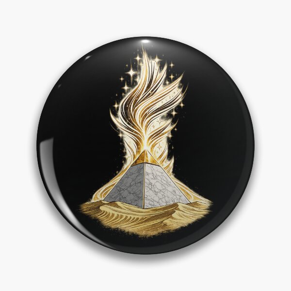 Item preview, Marble Pyramid Golden Flame Energy Illustration designed and sold by ArtoryWorks.