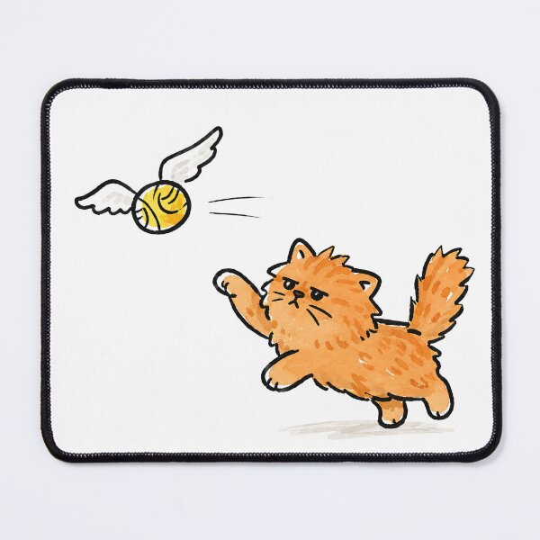 Item preview, Crookshanks Orange Cat Chasing After Golden Snitch designed and sold by pixiedustpaint.
