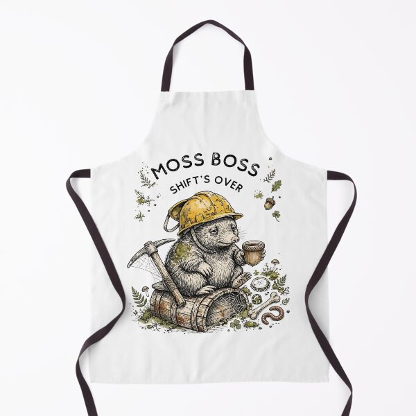 Item preview, Moss Boss Shift's Over - Tired Mole Construction Worker Cottagecore designed and sold by Neurospicy Trolls.