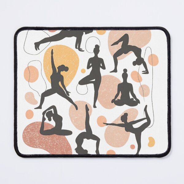 Item preview, Offset Yoga Pose Pattern | Modern Abstract Yoga Silhouettes | Boho Wellness Seamless Design | Minimalist Fitness Art designed and sold by MimiSabu.