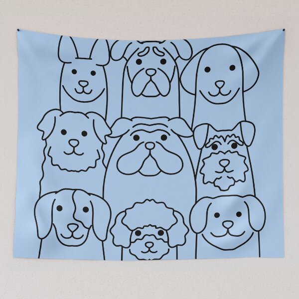 Item preview, Cute Dog Breeds Group Line Art designed and sold by BuckaBaby.