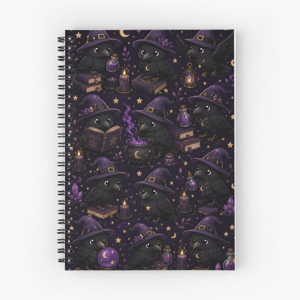 Item preview, Cute Witch Crows Kawaii Pattern | Magical Raven Illustration designed and sold by M.Store.