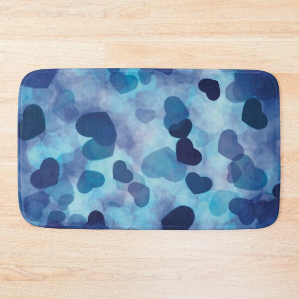 Item preview, Abstract Dark Blue and Light Blue Hearts Pink Accent Art designed and sold by TedraOrtega.