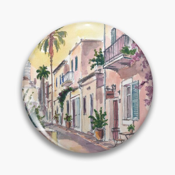 Item preview, Neve Tzedek Tel Aviv Watercolor – Historic Street Scene Art Print, Israel Travel Gift designed and sold by artshop77.