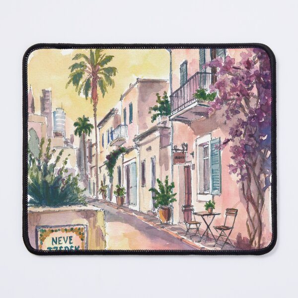 Item preview, Neve Tzedek Tel Aviv Watercolor – Historic Street Scene Art Print, Israel Travel Gift designed and sold by artshop77.