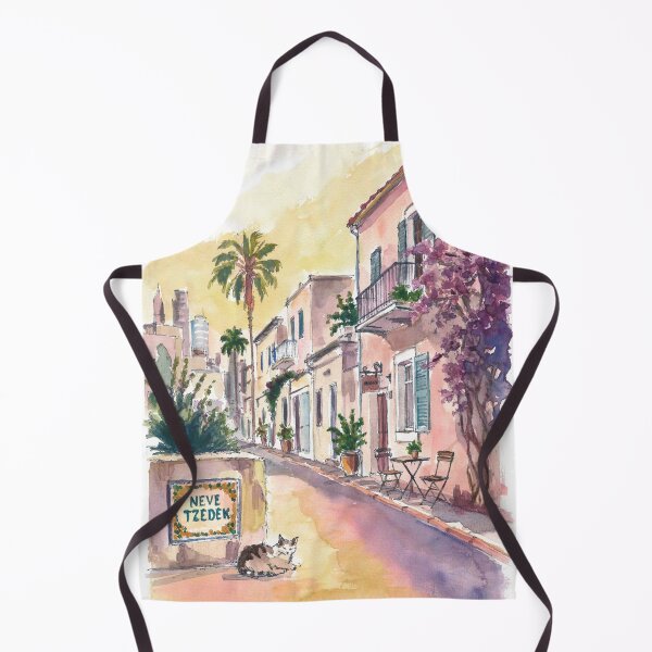 Item preview, Neve Tzedek Tel Aviv Watercolor – Historic Street Scene Art Print, Israel Travel Gift designed and sold by artshop77.