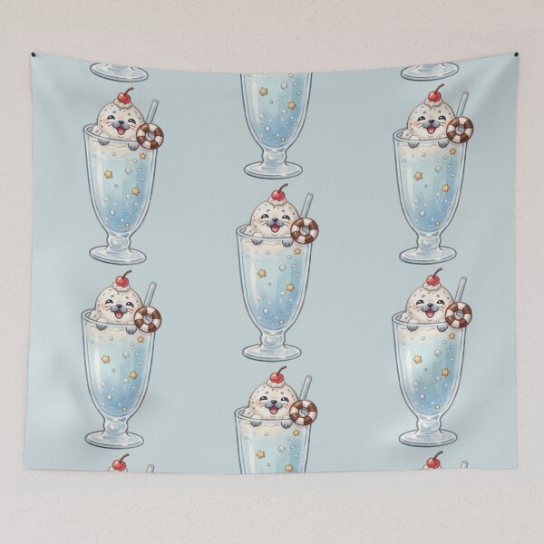 Item preview, "Seal Ice Cream Float" Blue Soda designed and sold by Megaera8.