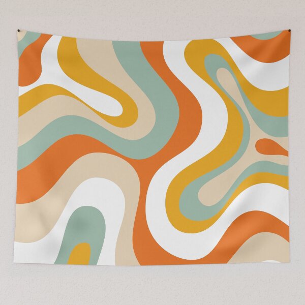 Item preview, Liquid Swirl Retro Abstract in Light Sage Celadon Green, Light Blush, Cream, and White designed and sold by Differenceee.
