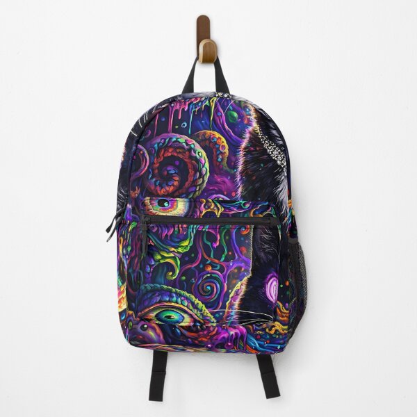 Item preview, Hypnotic Black Cat in a Neon Nightmare designed and sold by OneStepFromArt.