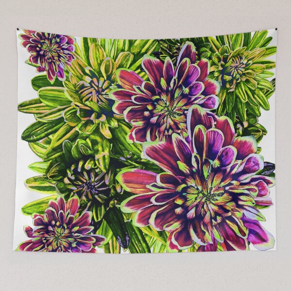 Item preview, Neon Green Chrysanthemums 1 designed and sold by nastiaart.