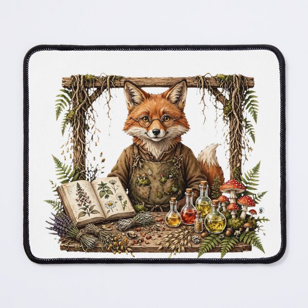 Item preview, Fox Herbalist Apothecary - Woodland Potion Alchemist Cottagecore Goblincore designed and sold by Neurospicy Trolls.