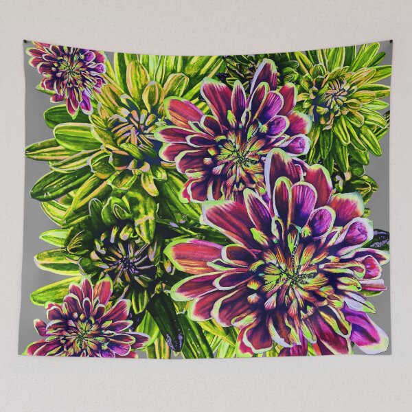 Item preview, Neon Green Chrysanthemums 2 designed and sold by nastiaart.