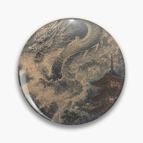 Item preview, White Dragon Above Sacred Pagoda designed and sold by  Silent Japan Studio.