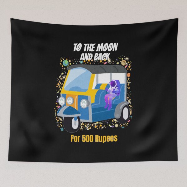 Item preview, To The Moon And Back For 500 Rupees Rickshaw designed and sold by KromaDesignLab.