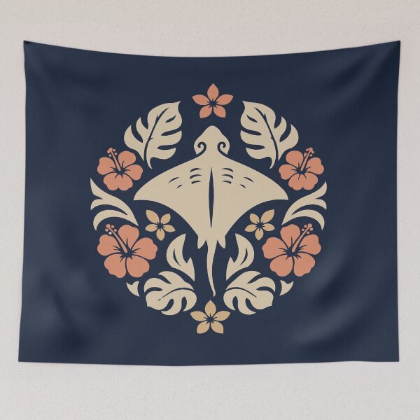 Item preview, Manta Ray Medallion – Polynesian Tifaifai Style designed and sold by CreaTahiti.