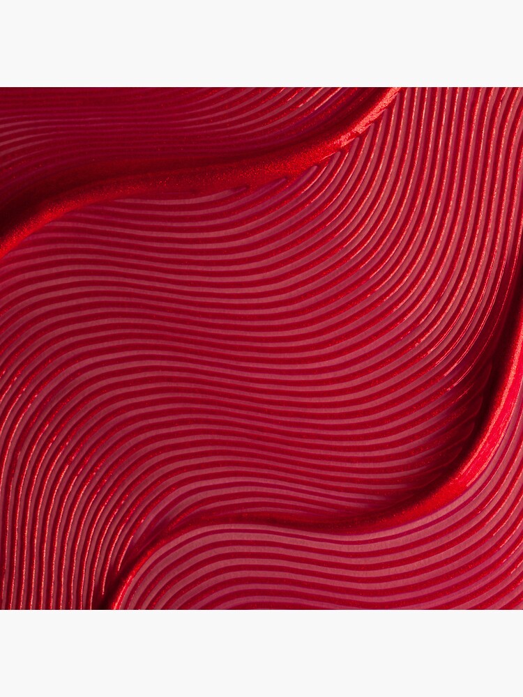 Thumbnail 4 of 4, Clock, Red Wavy Ridged Texture Abstract designed and sold by BuckaBaby.