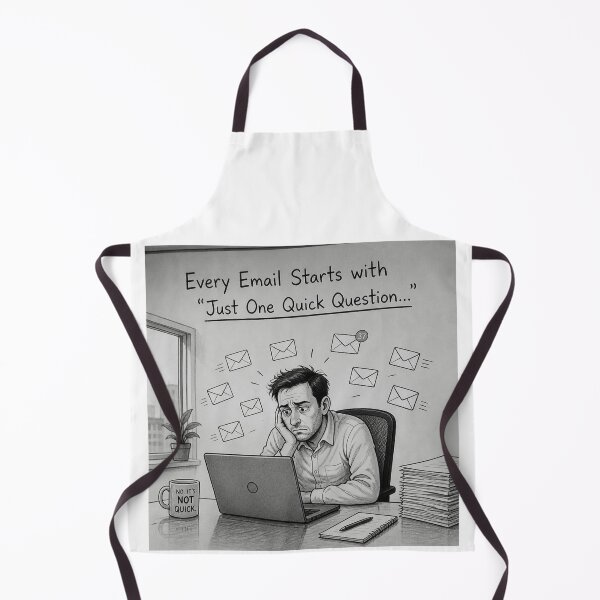 Item preview, Every email starts with "Just one quick question..." designed and sold by CinemaChronik.
