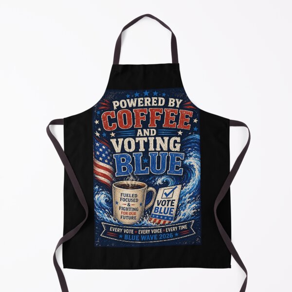 Item preview, Powered by Coffee and Voting Blue – Political Coffee Lover Design designed and sold by MySheetMusicArt.