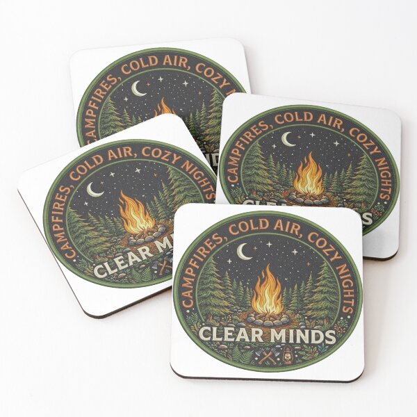 Item preview, Clear Minds Night Campfire Embroidered Patch - Forest & River Badge designed and sold by GabeMountainArt.