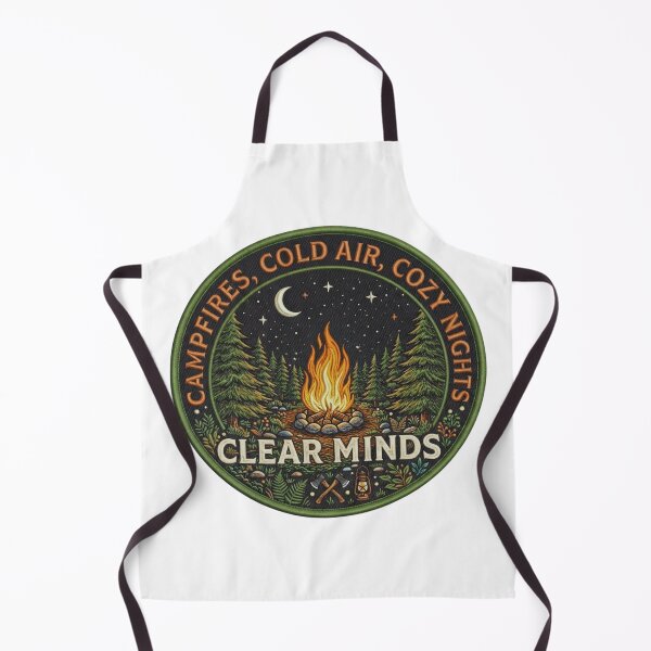 Item preview, Clear Minds Night Campfire Embroidered Patch - Forest & River Badge designed and sold by GabeMountainArt.