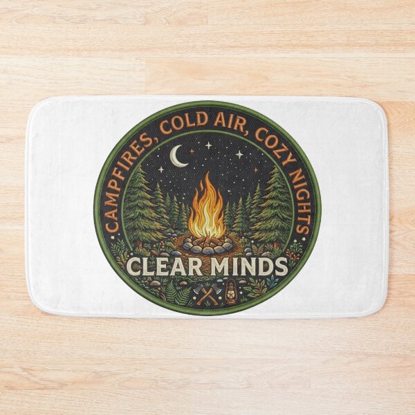 Item preview, Clear Minds Night Campfire Embroidered Patch - Forest & River Badge designed and sold by GabeMountainArt.