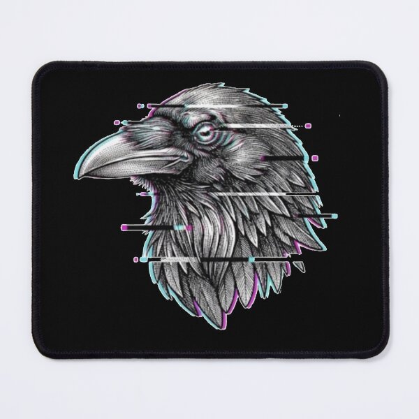 Item preview, Cyberpunk Raven Glitch Art Portrait designed and sold by PatternPopp.