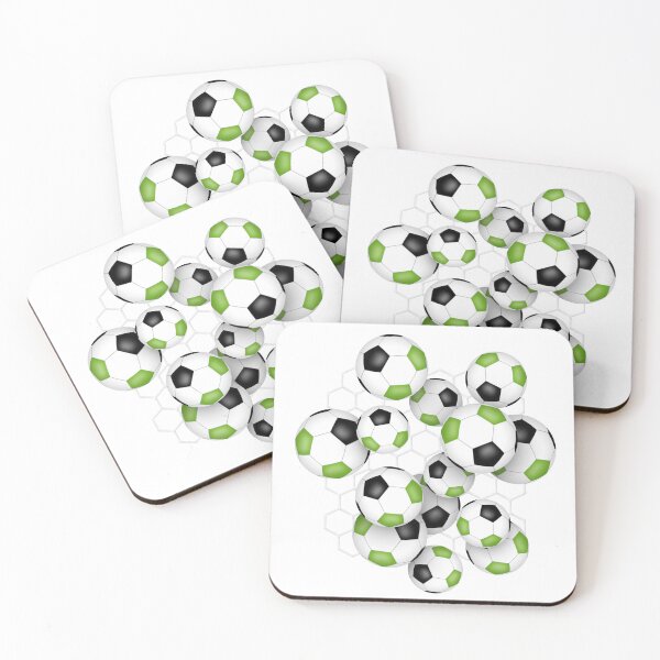 Item preview, bright green & black soccer balls goal netting accent  designed and sold by katzdzynes.