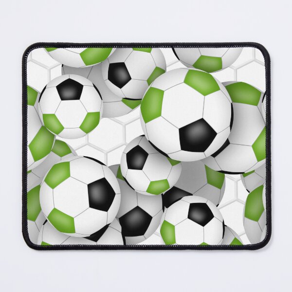 Item preview, bright green & black soccer balls goal netting accent designed and sold by katzdzynes.