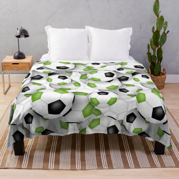 Item preview, bright green & black soccer balls goal netting accent designed and sold by katzdzynes.