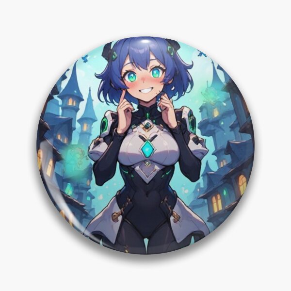 Item preview, Anime girl smiling in a magical world designed and sold by ArtsJulian.