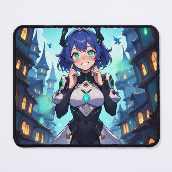 Item preview, Anime girl smiling in a magical world designed and sold by ArtsJulian.