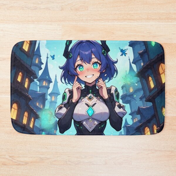 Item preview, Anime girl smiling in a magical world designed and sold by ArtsJulian.